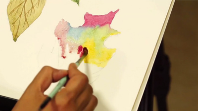 Water Colour Painting – How to Paint a Maple Leaf