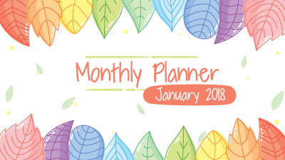 My Monthly Planner: January 2018