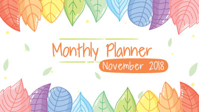 My Monthly Planner: November 2018