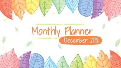 My Monthly Planner: December 2018