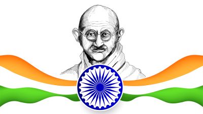 Happy Gandhi Jayanti background with Indian tricolor flag - Young World Club