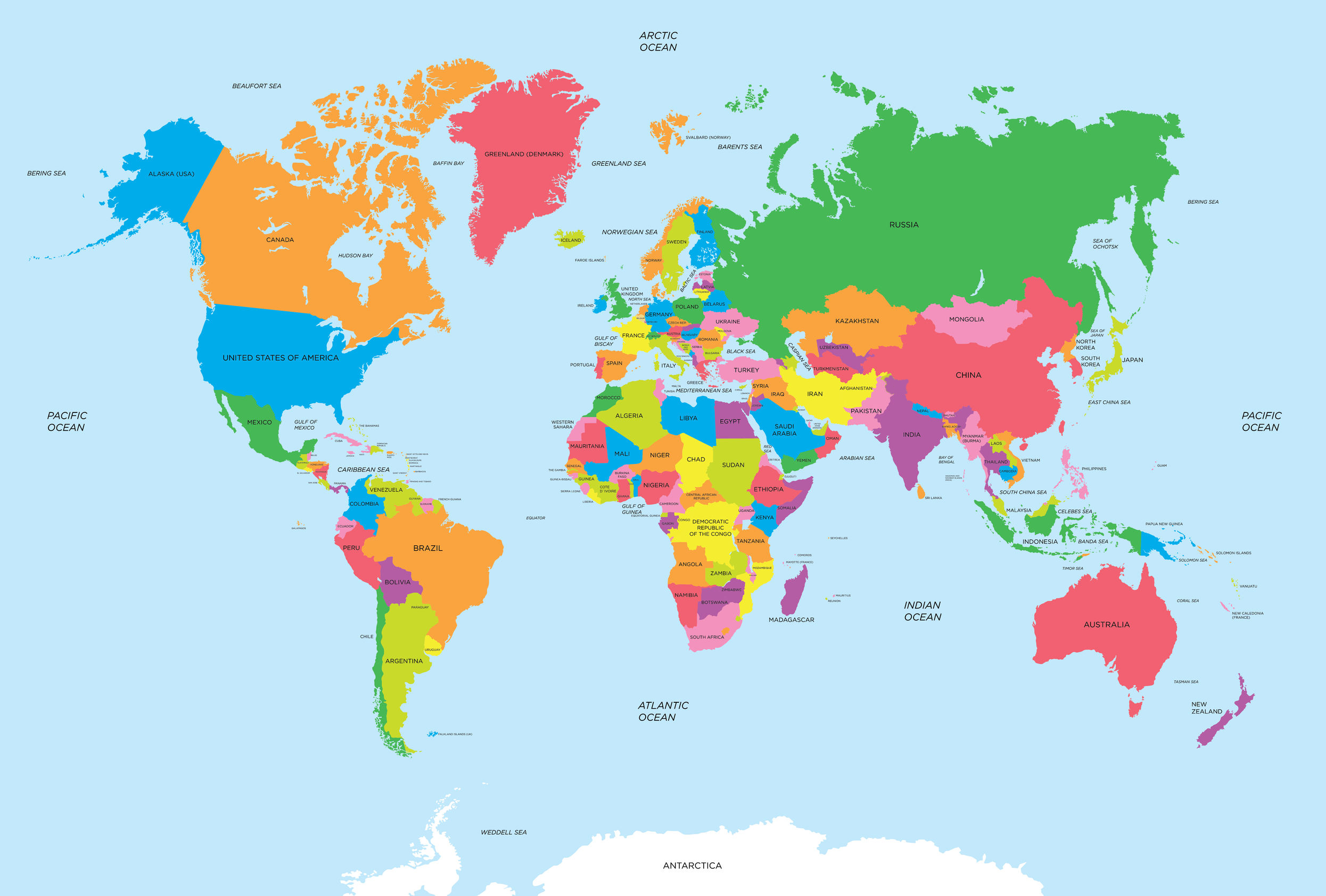 Карта политическая мира 2021